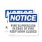 Signmission Fire Suppression In Case Of Fire Keep Door Closed OSHA Notice Sign, Vinyl Decal, 5in x 3.5in, 2PK OS-2PACK-NS-D-35-L-12699 - alternate 1
